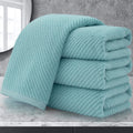 Teal Hand Towels Set of 4 18in x 28in - Soft, Quick-Dry Cotton