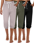Ficerd Women's Capri Sweatpants Joggers for Summer Casual Wear