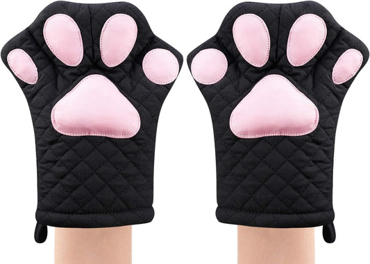 Cat Design Heat Resistant Oven Mitts - Ultimate Kitchen Essential!