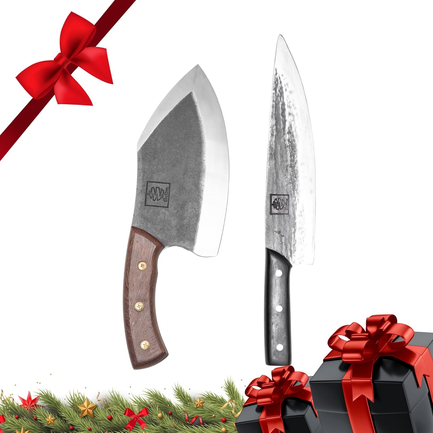 COOLINA Alpha Duo Knife Set - Lixy Cleaver & Tungsten XL Chef Knife