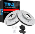 TRQ Front Semi-Metallic Brake Pad & G-Coated Rotor Kit - Taurus Fit