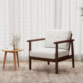 Mid Century Accent Chair - White Faux Leather