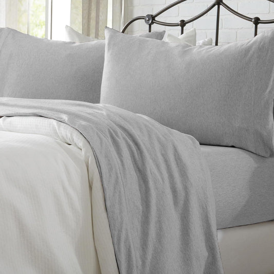 Cotton Jersey Knit King Sheet Set - Ultra-Soft & Cozy Bedding
