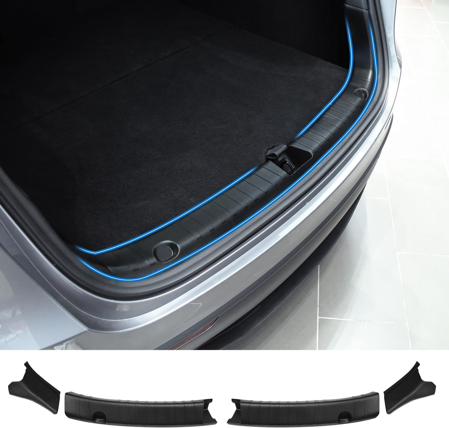 4 Pcs Rear Bumper Guard for Tesla Model Y - Protect Your Trunk