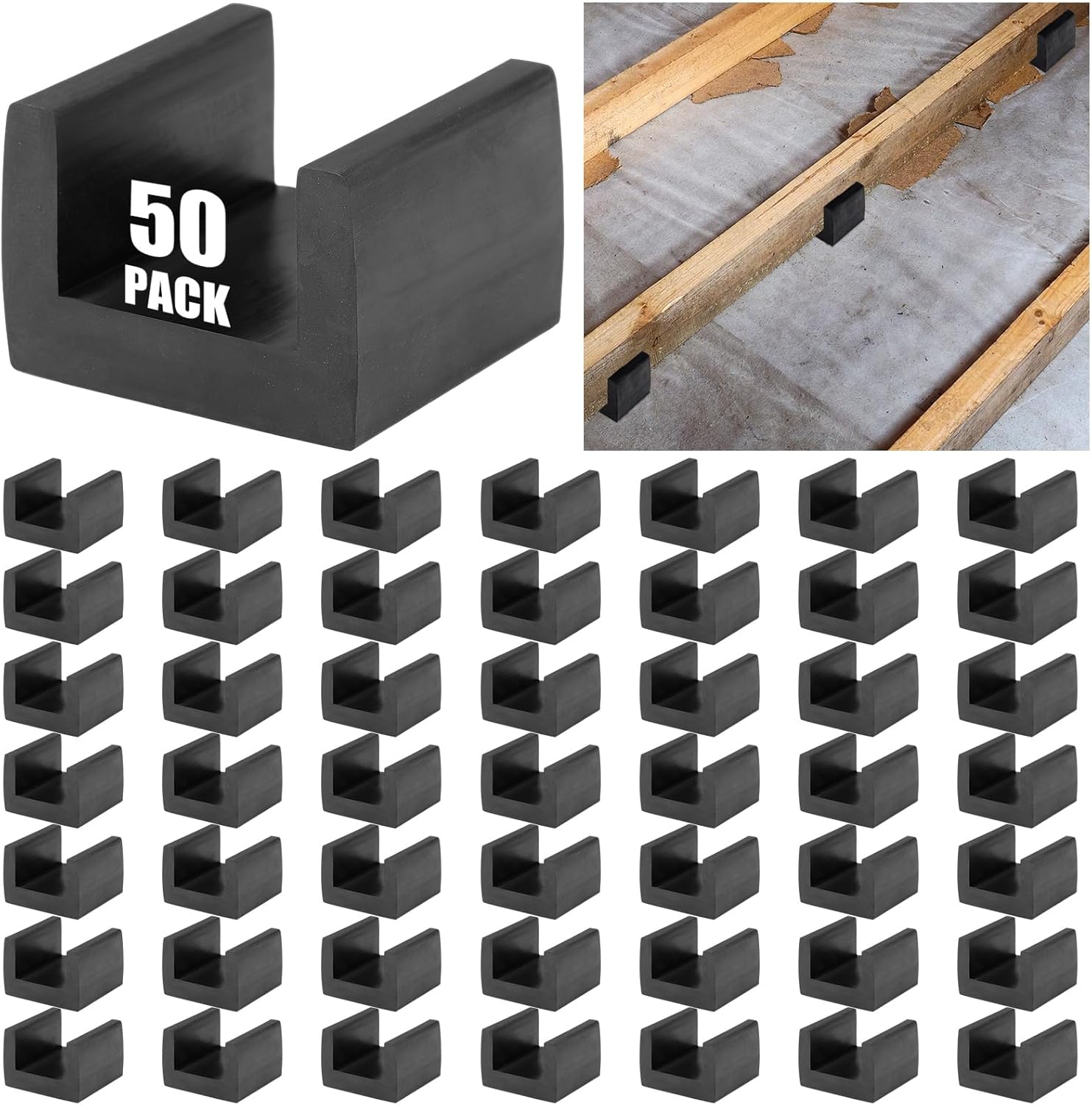 BBTO 50 Pcs U Boat Floor Floaters for Sound Isolation Clips