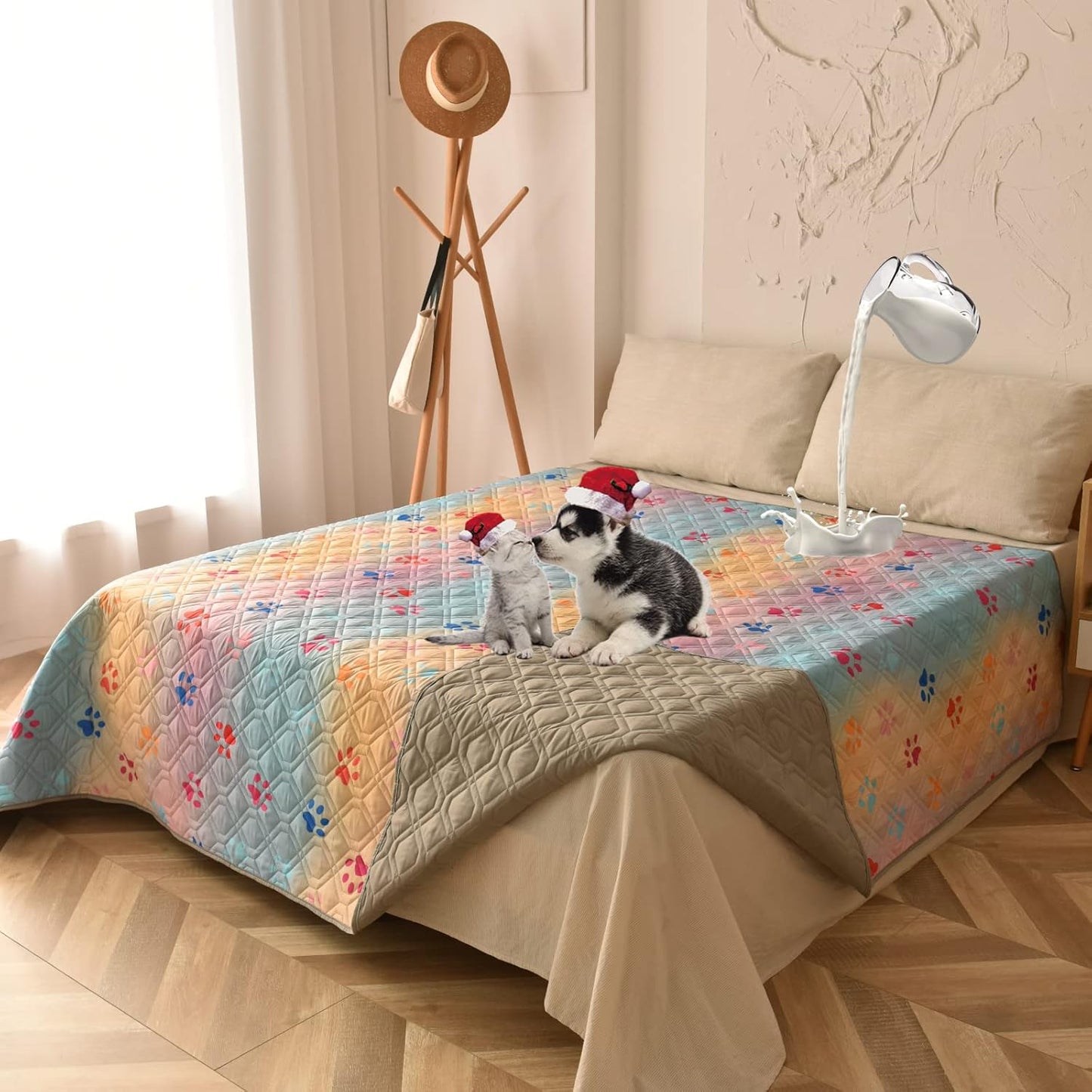100% Waterproof Dog Bed Cover for Pets and Kids - Reversible Design