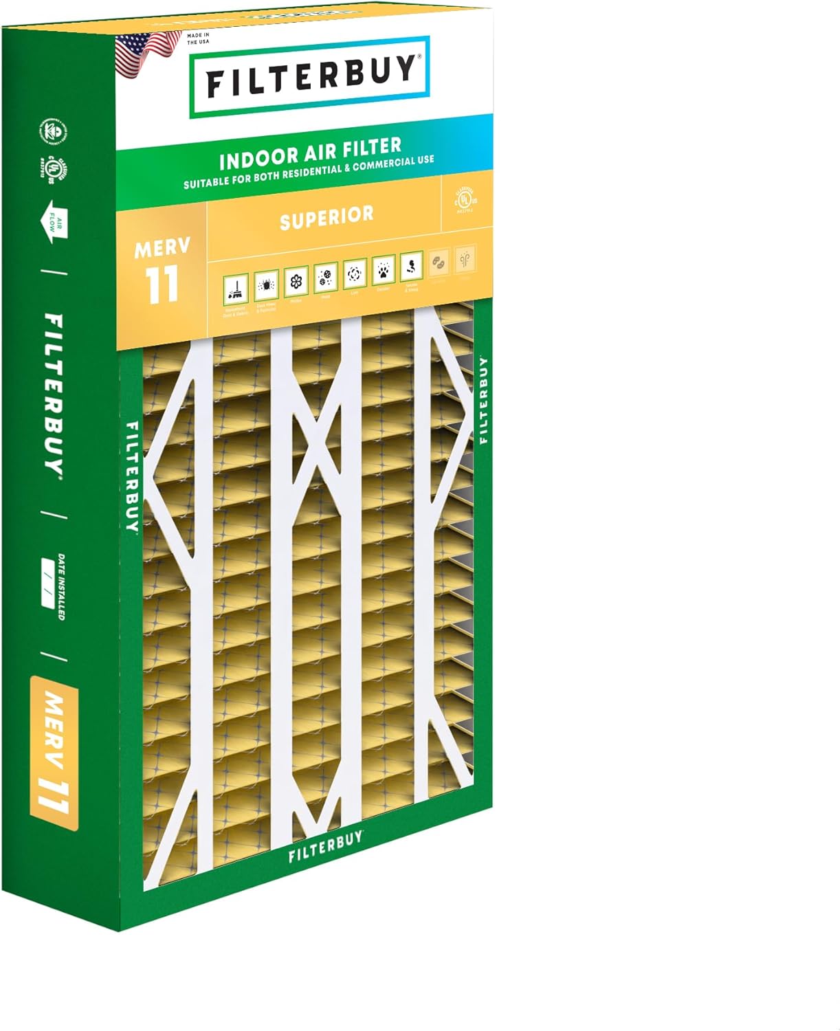 Filterbuy 16x28x6 Air Filter MERV 11 for Pet & Allergy Defense