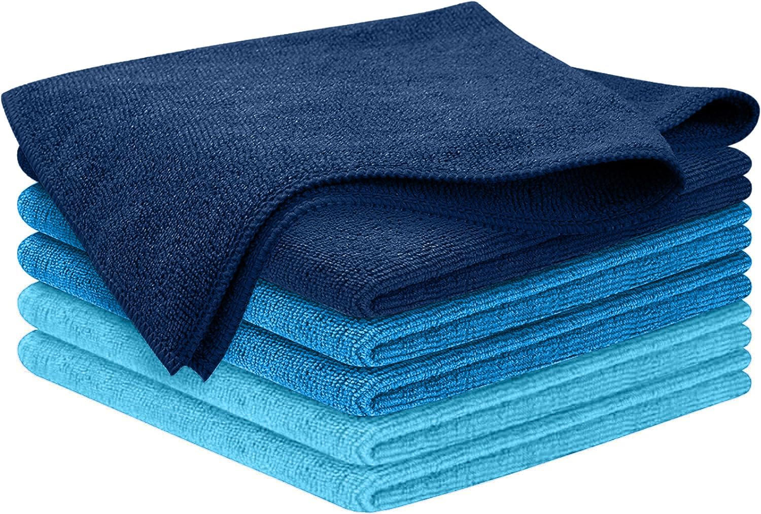 USANOOKS 6 Pc Microfiber Cloth Set - Ultra Absorbent, Streak-Free Cleaning