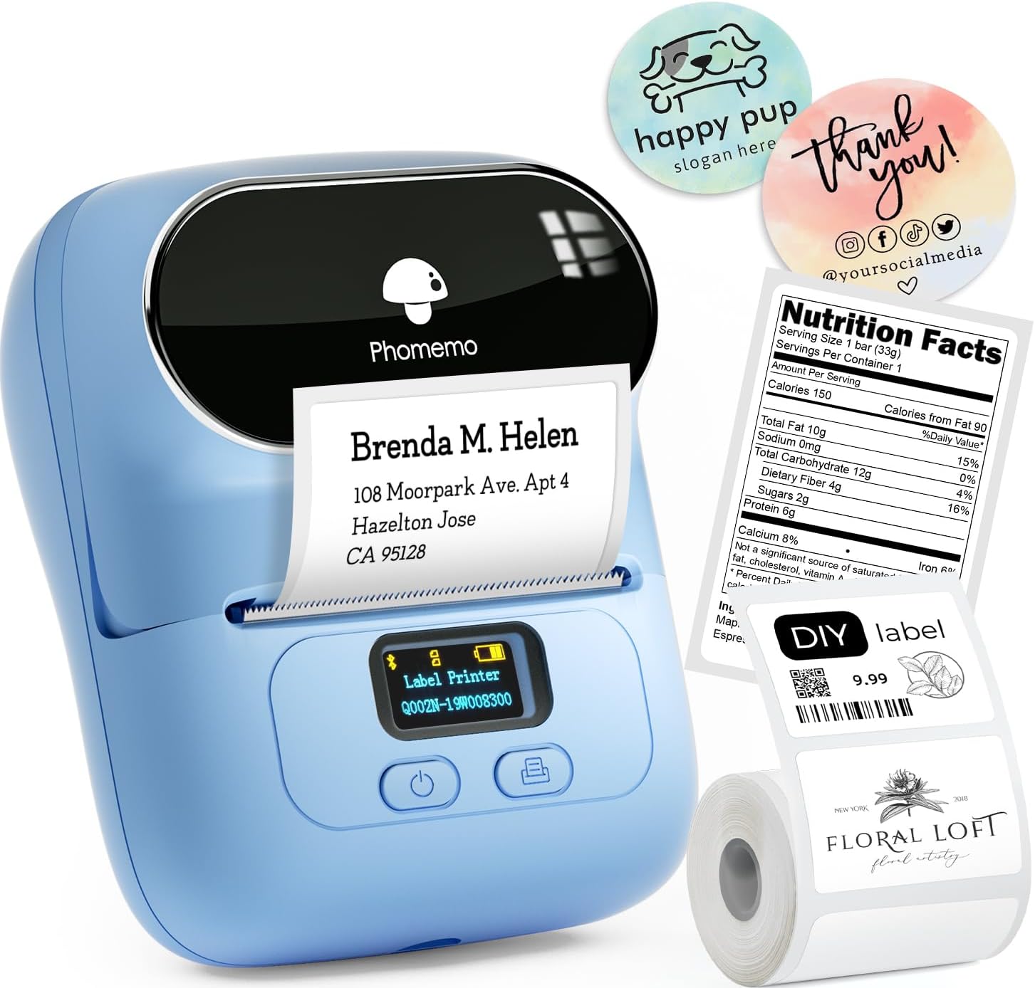 Phomemo M110 Bluetooth Portable Label Printer for Small Business