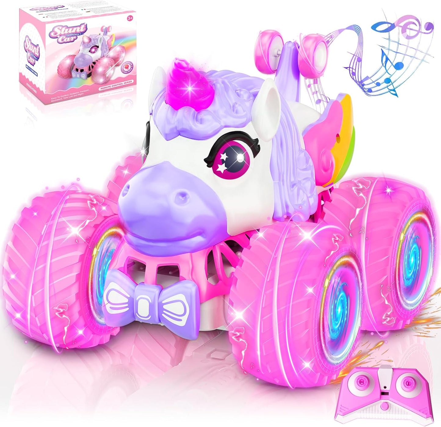 Remote Control Car for Girls - 360 Rotating Unicorn Truck