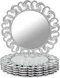 13ft Silver Charger Plates Set of 6 - Mirror Plastic Chargers