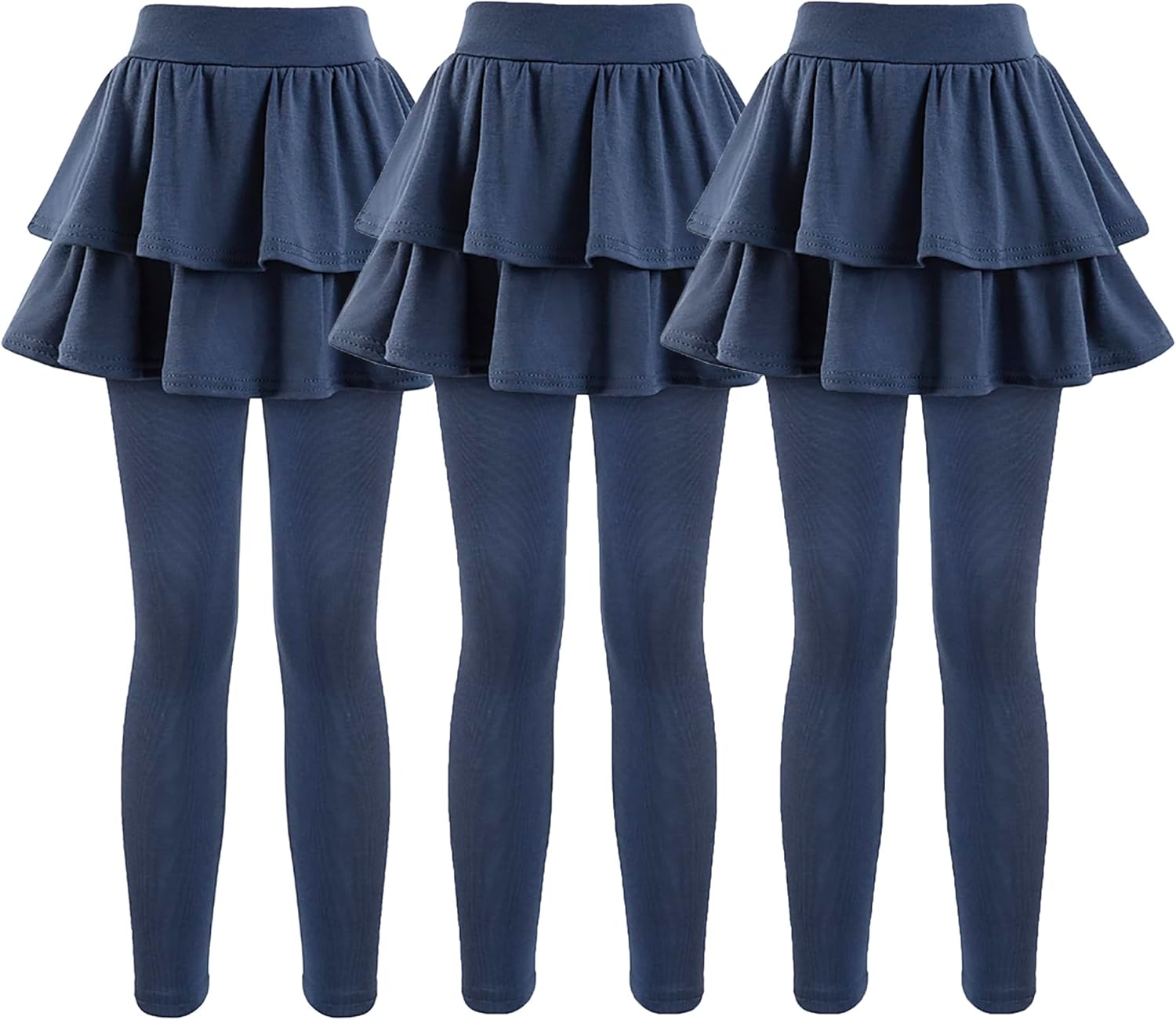 Girls School Uniform Pants Leggings with Skirts for Ages 4-12