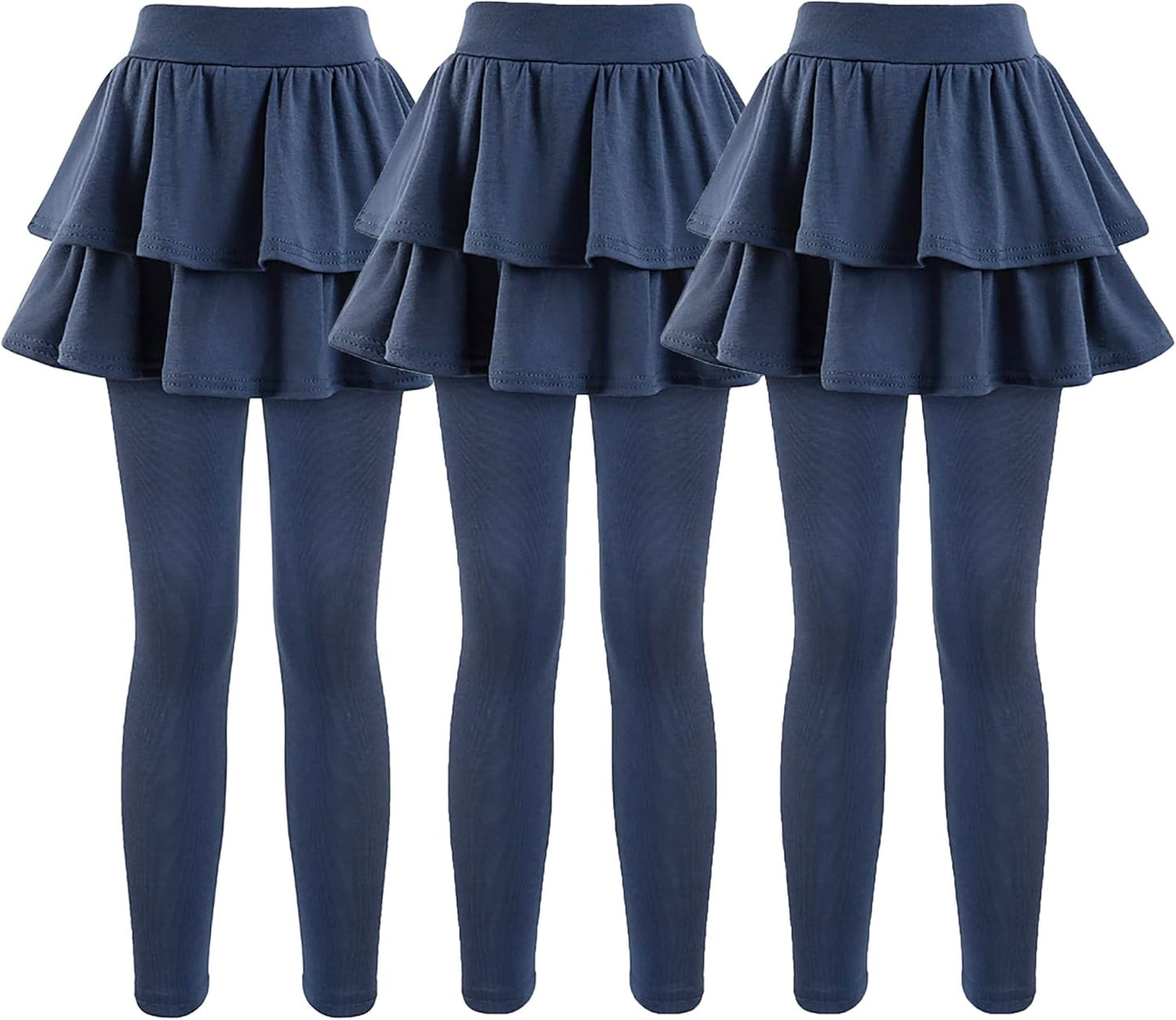 Girls School Uniform Pants Leggings with Skirts for Ages 4-12