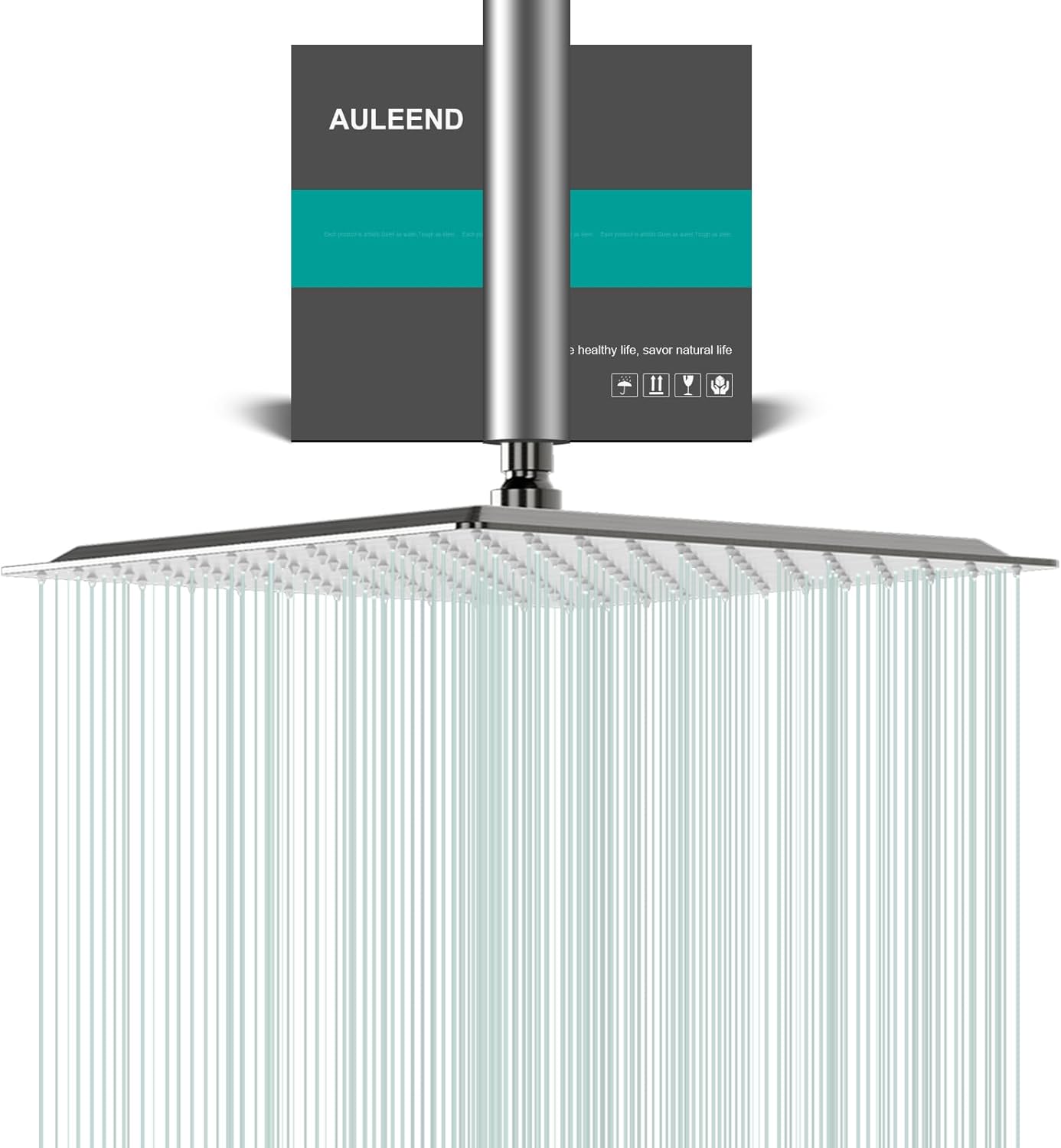 High Flow Square Rain Shower Head in Brushed Nickel Finish