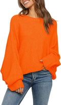 Mafulus Women's Oversized Crewneck Sweater - Soft Cable Pullover