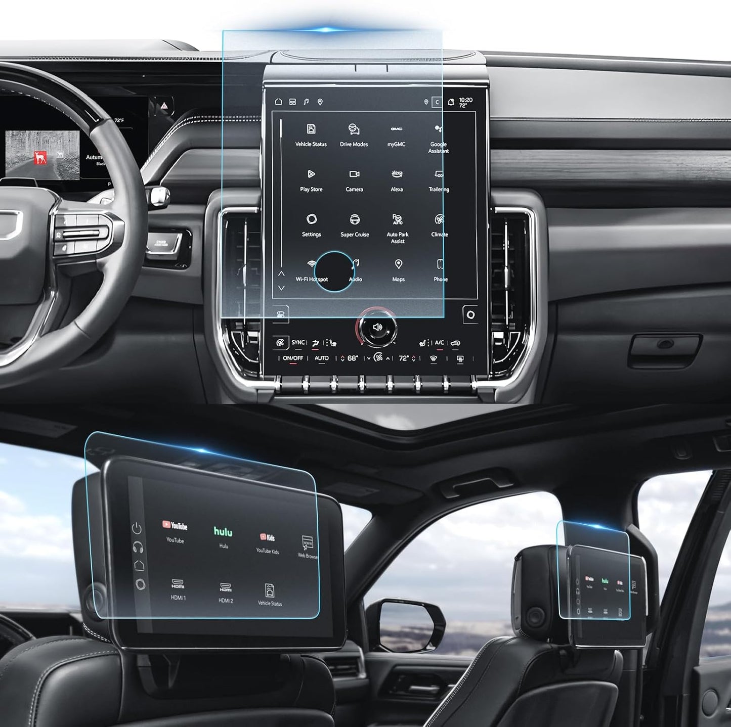 2025 GMC Yukon Screen Protector Matte Anti-Glare 3Pcs Set