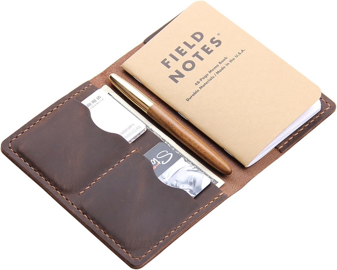 Handmade Vintage Leather Notebook Cover - Brown