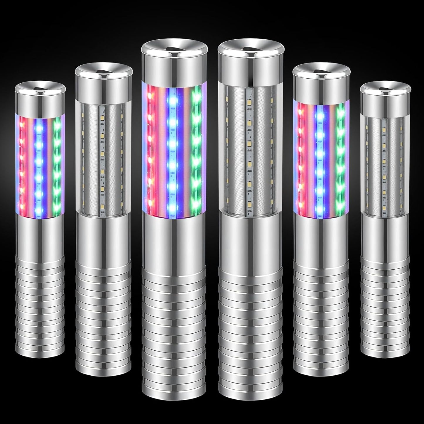 6 Pieces RGB LED Strobe Baton Light for Parties and Events