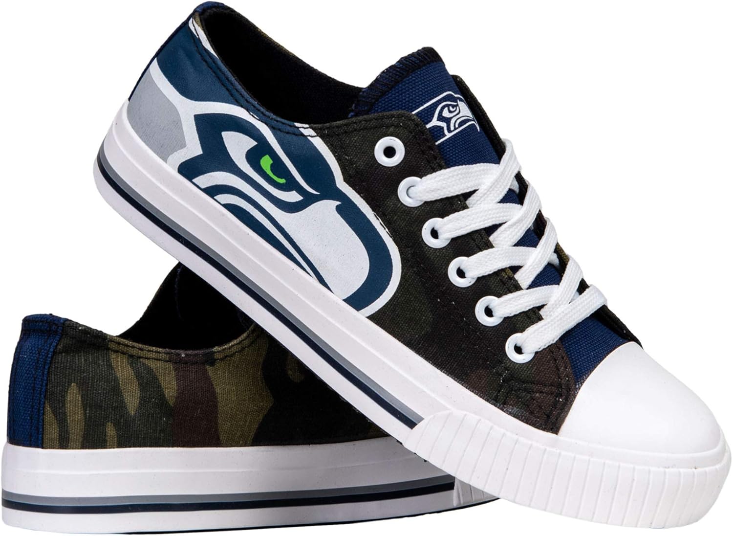 FOCO Women's NFL Camo Low Top Canvas Sneakers for Fans