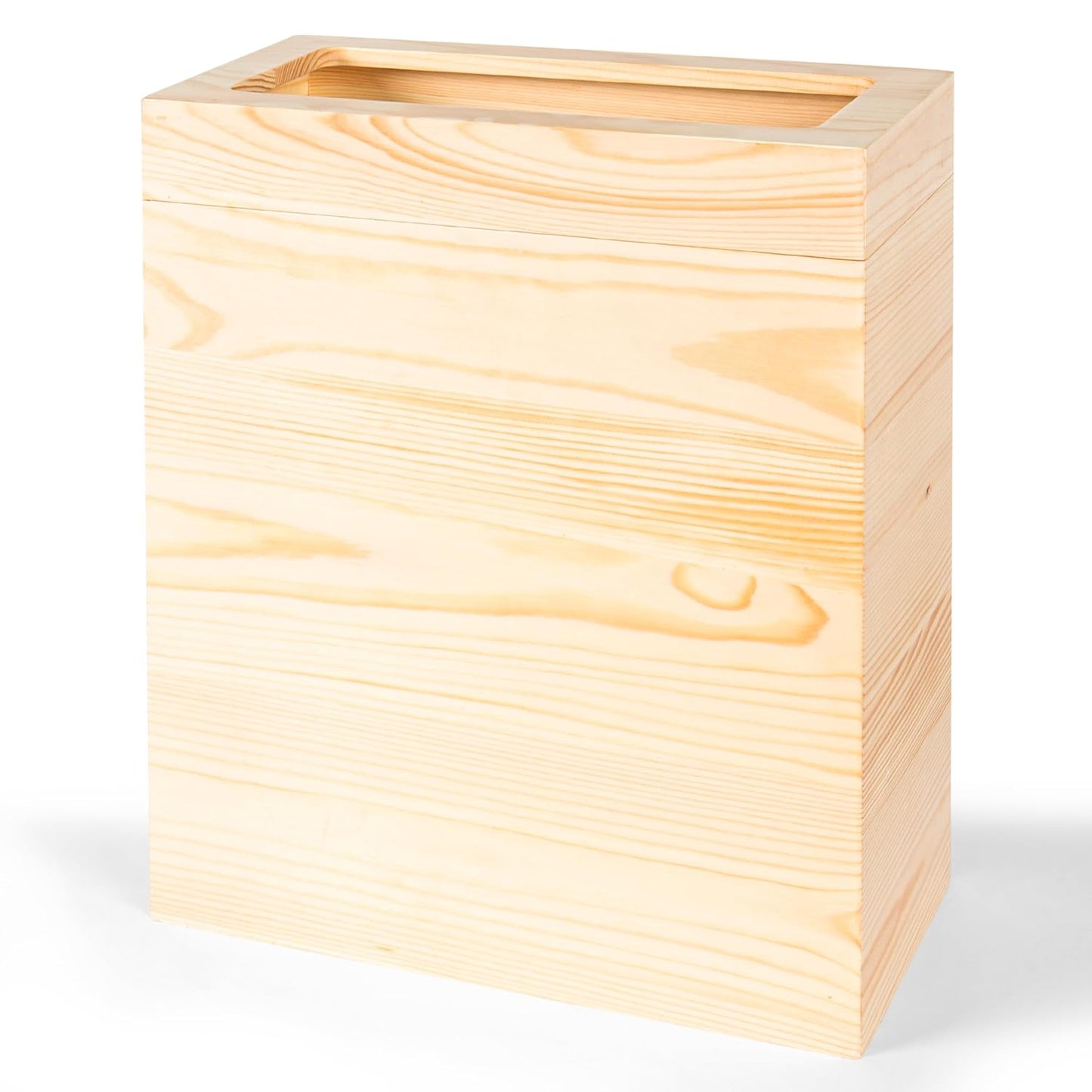 Rectangular Wooden Trash Can for Kitchen and Bathroom Use