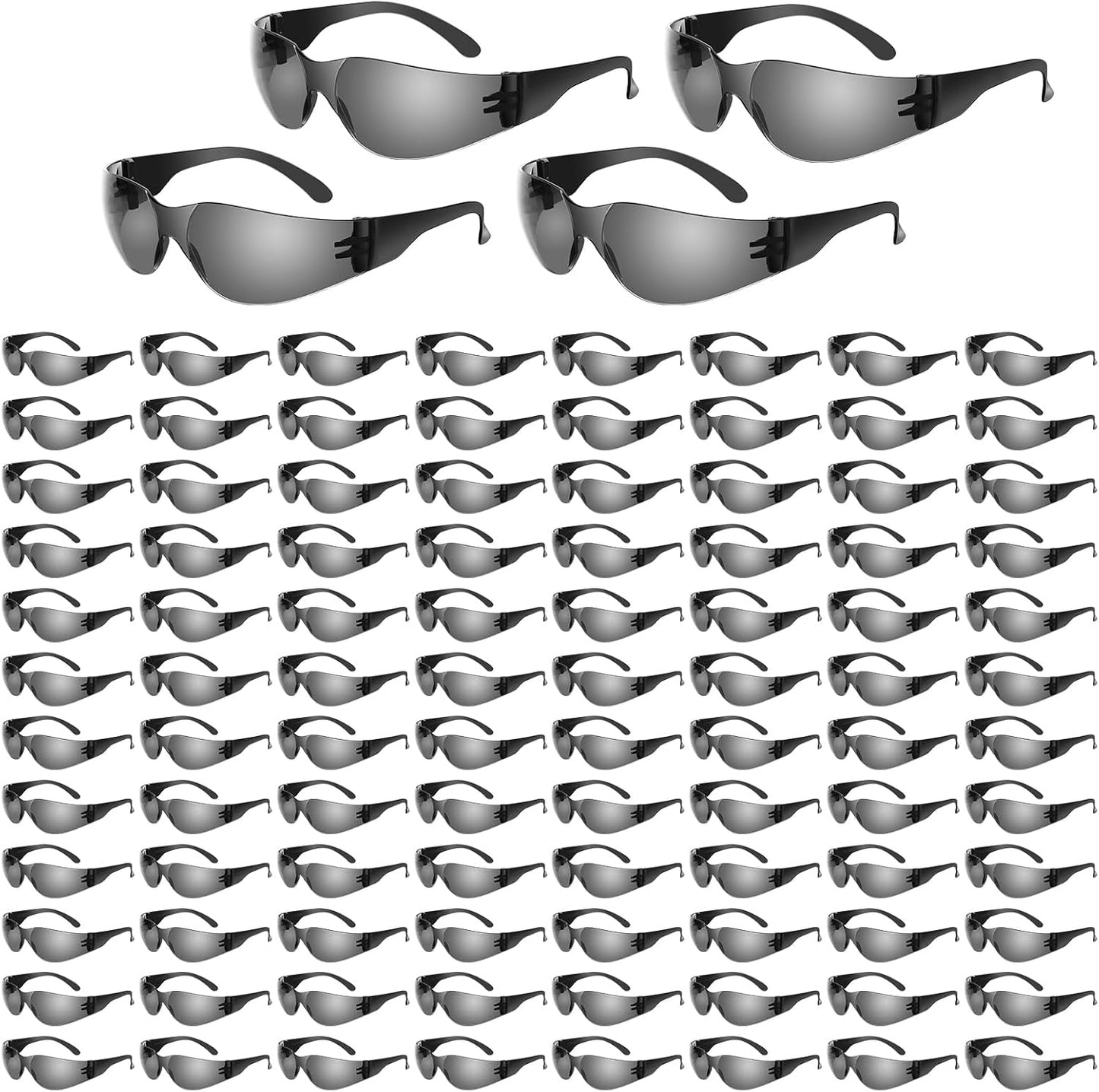 WFEANG Clear Safety Glasses - 100 Pairs of Protective Eyewear