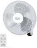 BLACK+DECKER 16 in Wall Mount Fan With Remote Control - Space-Saving