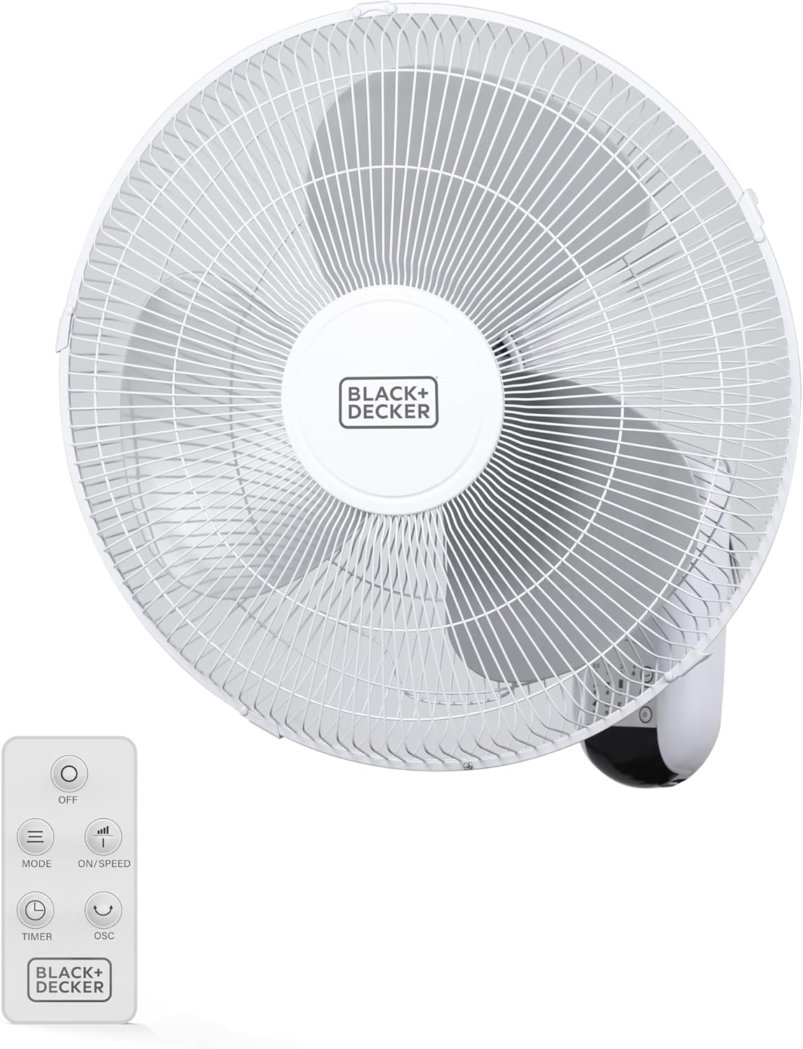 BLACK+DECKER 16 Wall Mount Fan With Remote Control and Timer