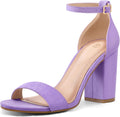 Chunky Block Heels for Women 3.5 in Ankle Strap Sandals - Comfortable