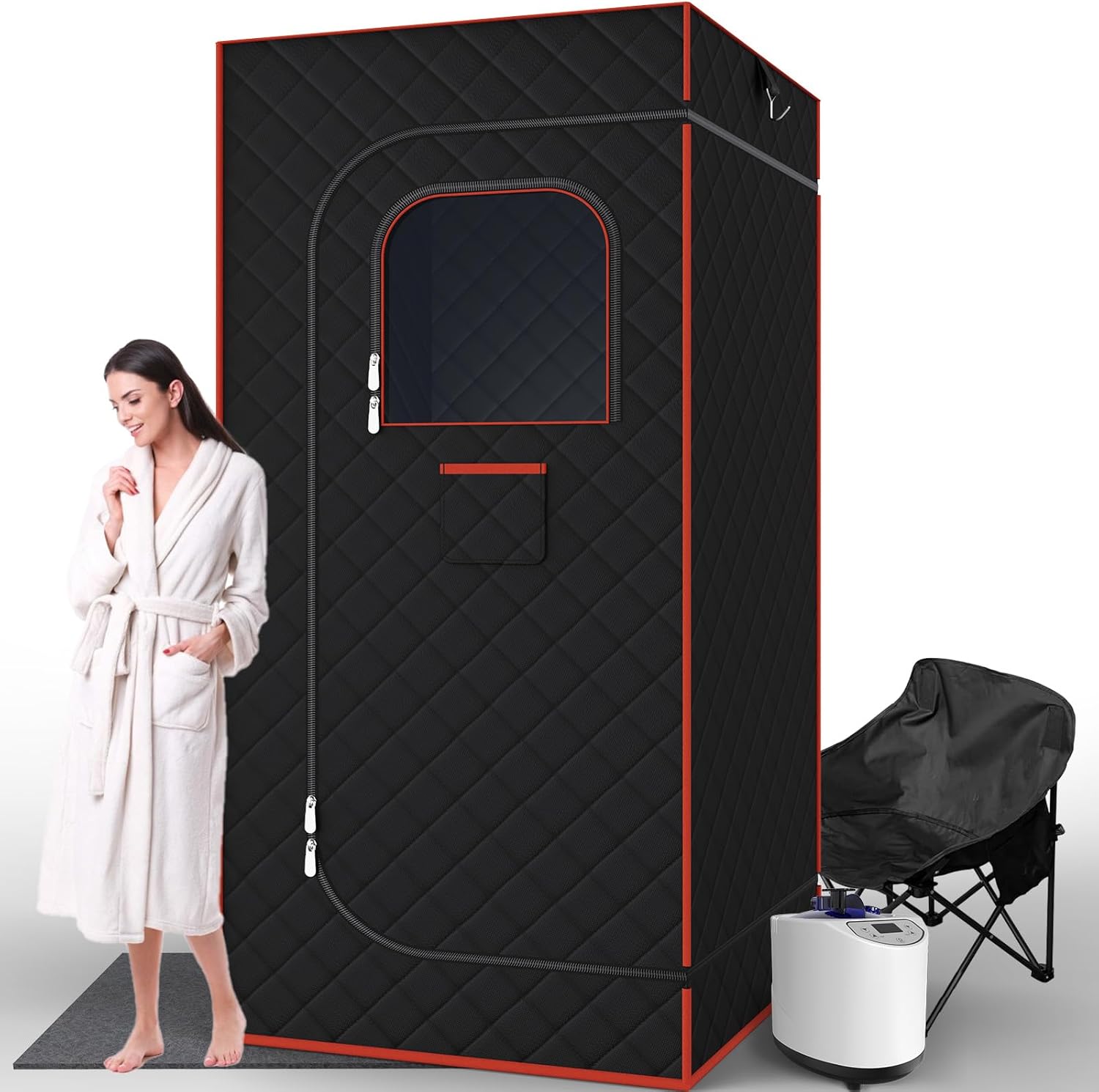 Compact Infrared Sauna Kit w/ Remote Control & Steamer