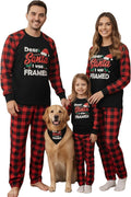 Matching Family Christmas Pajamas Sets - Festive Plaid & Letter Print