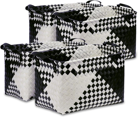 BROWNLILY Handwoven Clothes Basket Set of 4 for Storage Needs