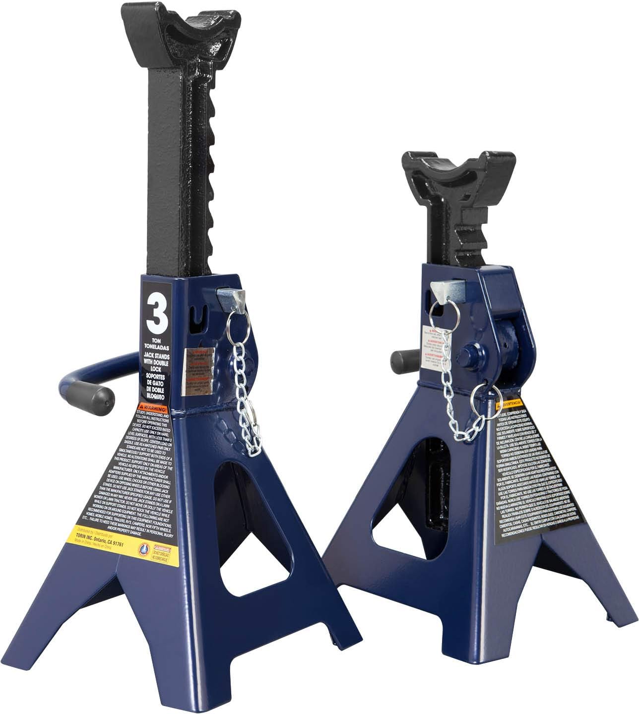 TCE 3 Ton Capacity Double Locking Steel Jack Stands for Safety