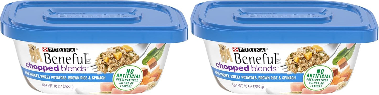 Beneful Chopped Blends Wet Dog Food with Turkey - 8 Tubs