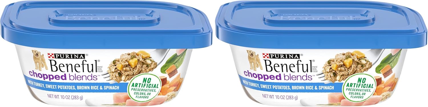 Beneful Chopped Blends Wet Dog Food with Turkey - 8 Tubs