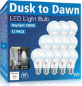 12 Pack Dusk to Dawn LED Outdoor Light Bulb, 5000K Daylight - Auto