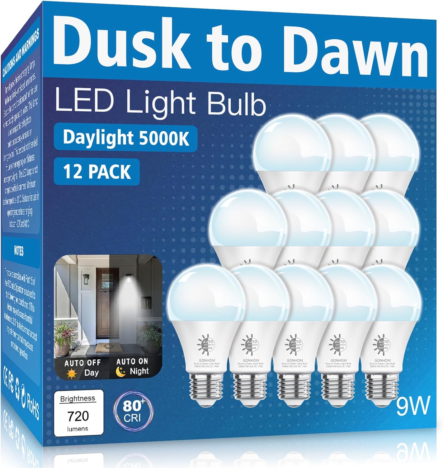 Dusk to Dawn LED Outdoor Light Bulbs for Automatic Brightness