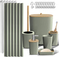 Sage Green Bathroom Accessories Set - Coordinated 20PC Bathroom Set