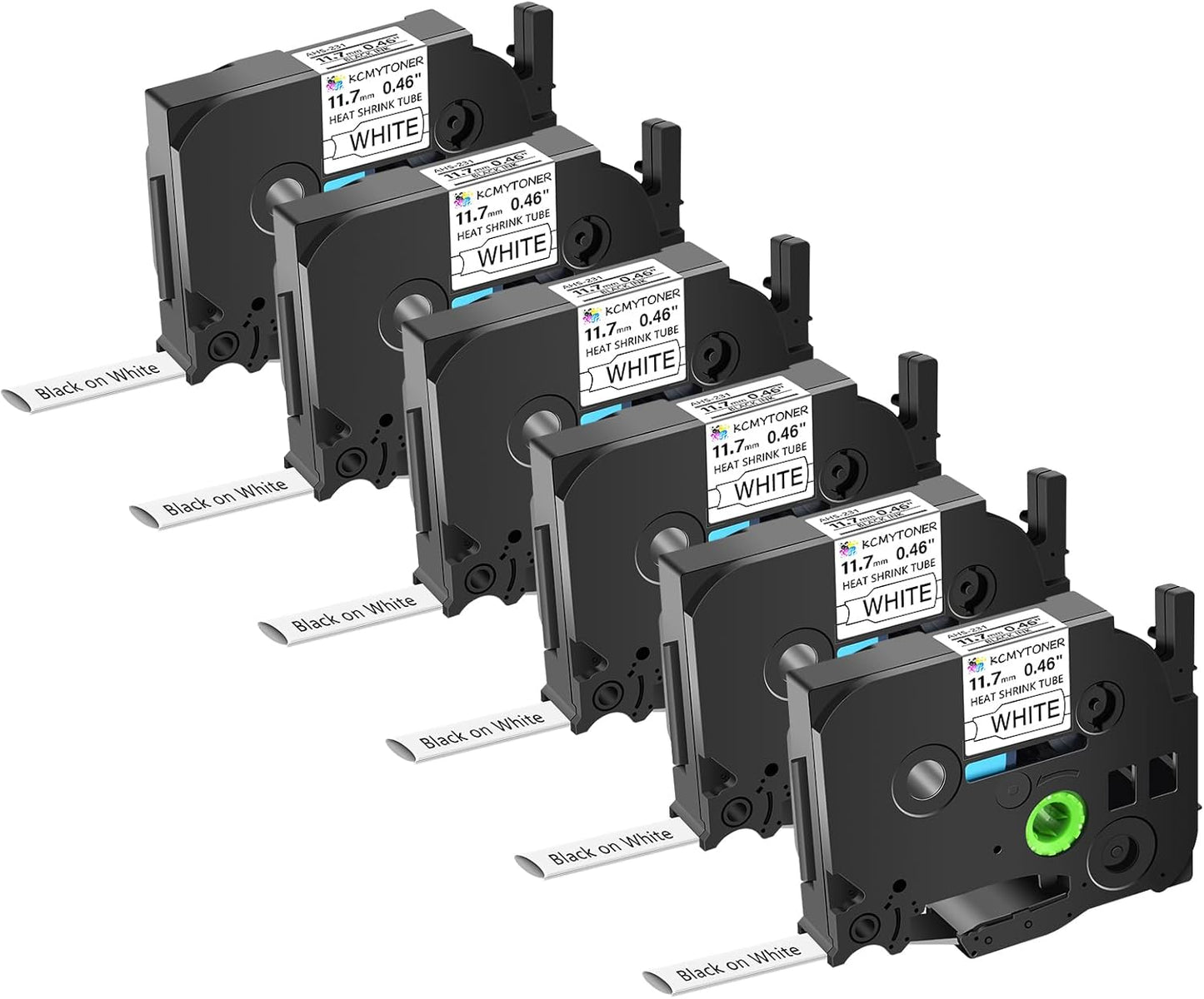 6 Pack Compatible Heat Shrink Tube Label Tape for Ptouch Printers