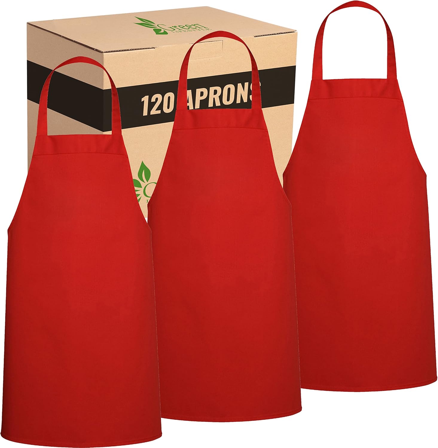 Professional Chef Apron for Men and Women - 120 Pack Red