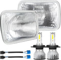 7x6 in H6054 Glass Square Headlight Housing with H4/9003 Bulbs
