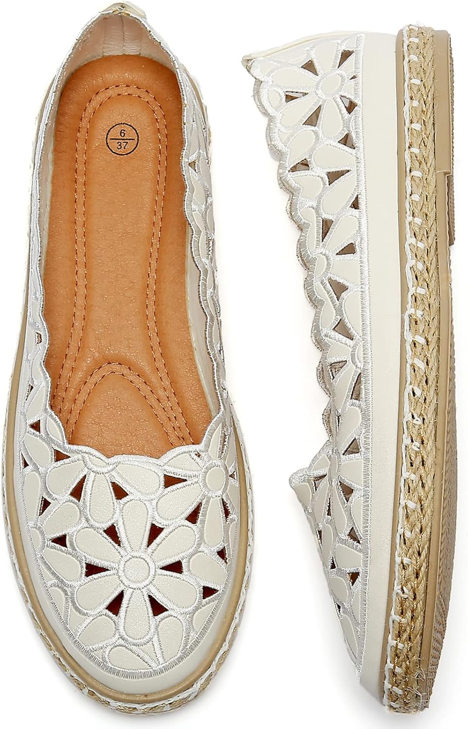 HEAWISH Womens Ballet Flat Daisy Round Toe Casual Slip On Shoes