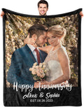 Custom Photo Blanket for Wife - Personalized Wedding Gift