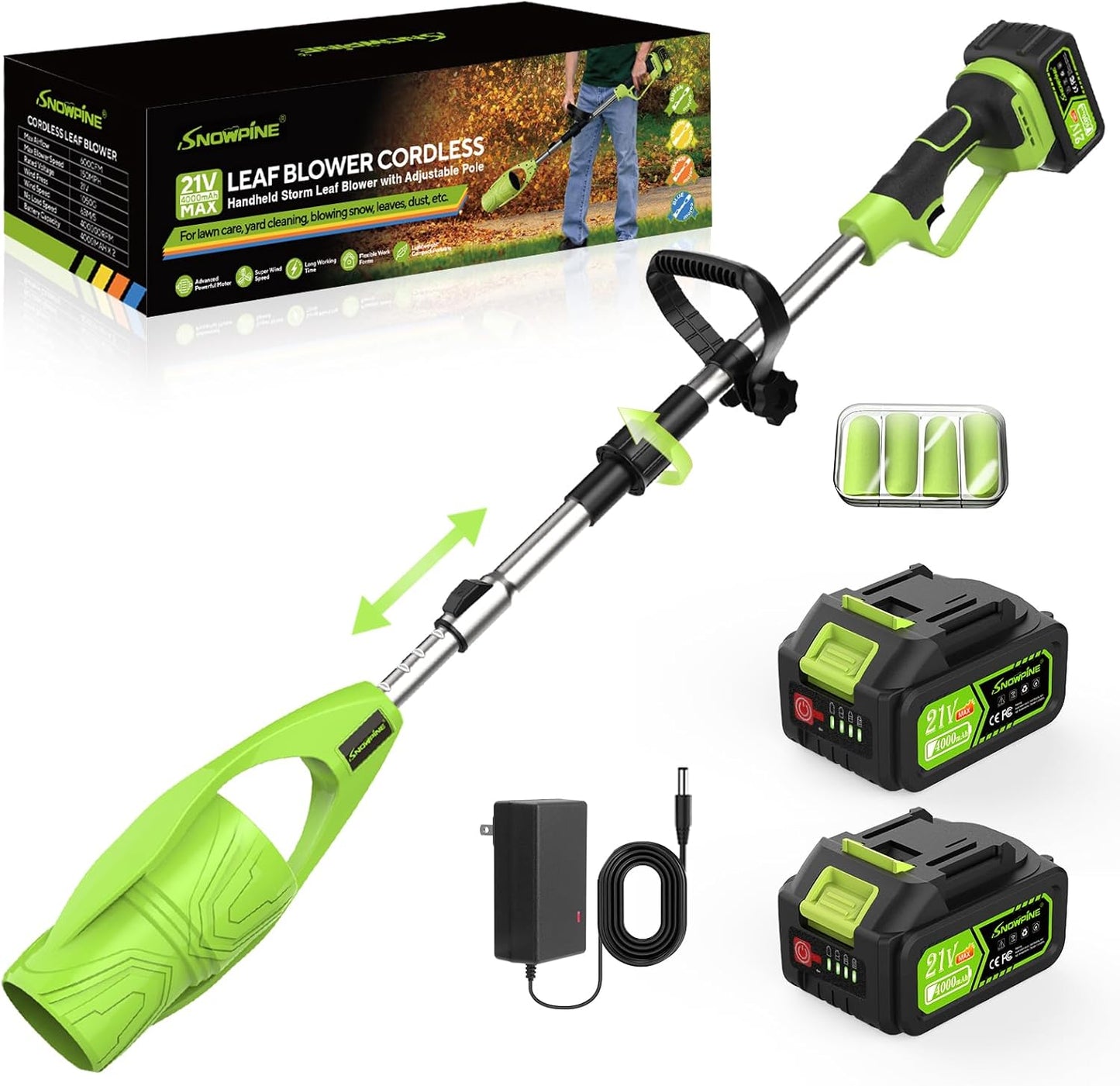 Cordless Leaf Blower with Adjustable Pole for Easy Debris Removal