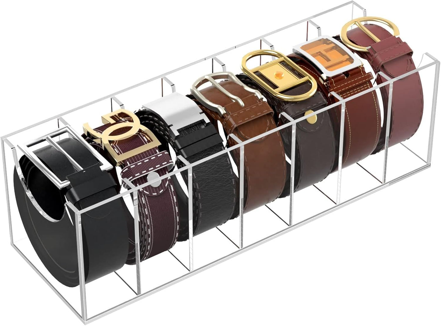 NIUBEE Belt Organizer for Closet - 7 Compartment Storage Holder