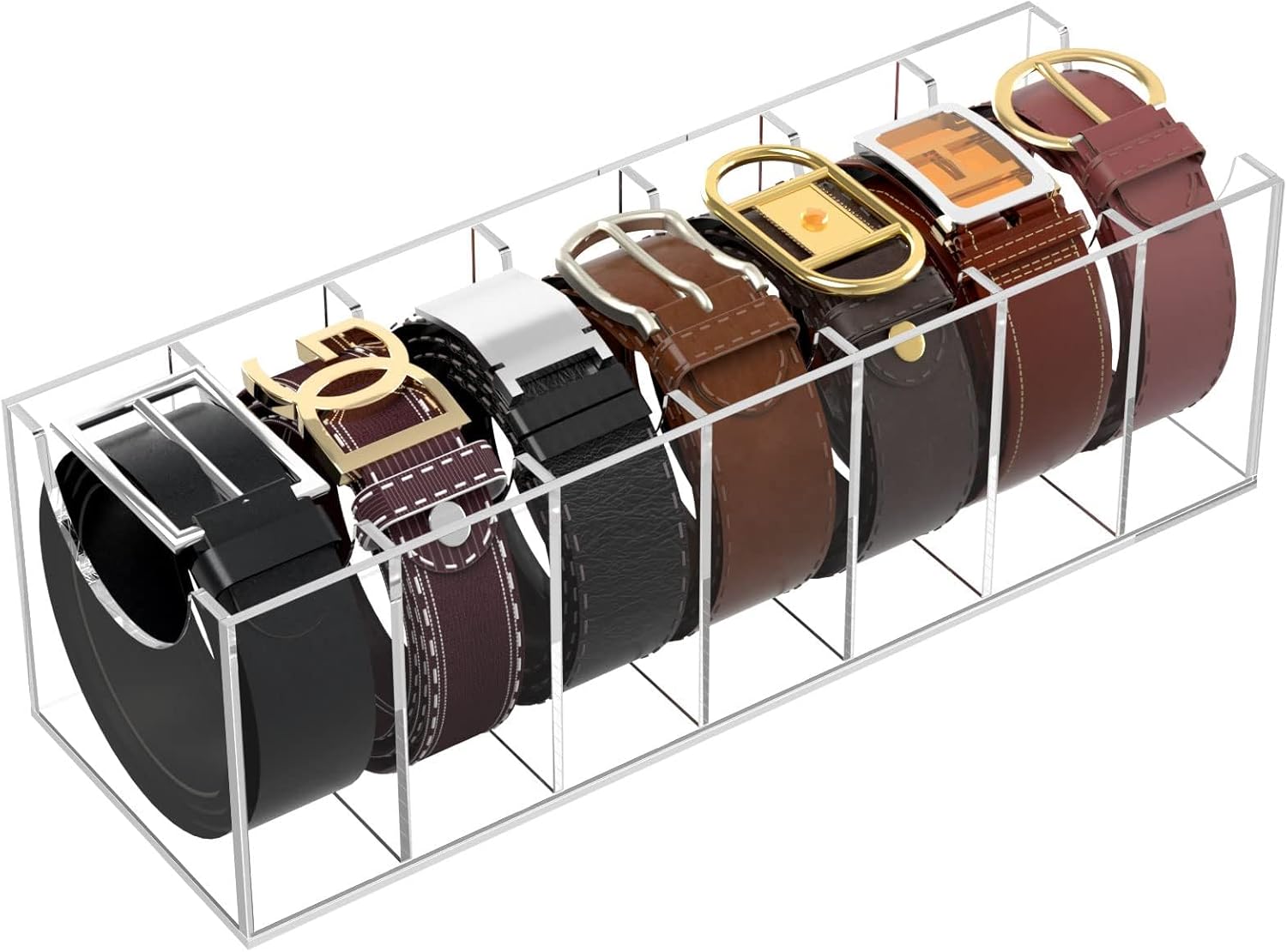 NIUBEE Belt Organizer for Closet - 7 Compartment Storage Holder