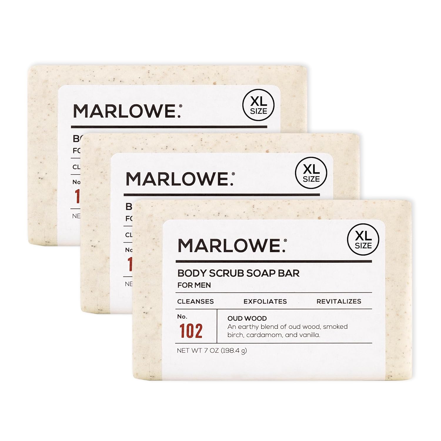 Marlowe No. 102 Body Scrub Soap Bar: Exfoliating & Nourishing