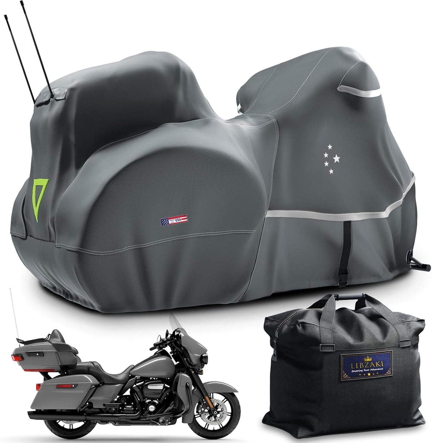 Motorcycle Cover with Side and Top Box for Touring Models