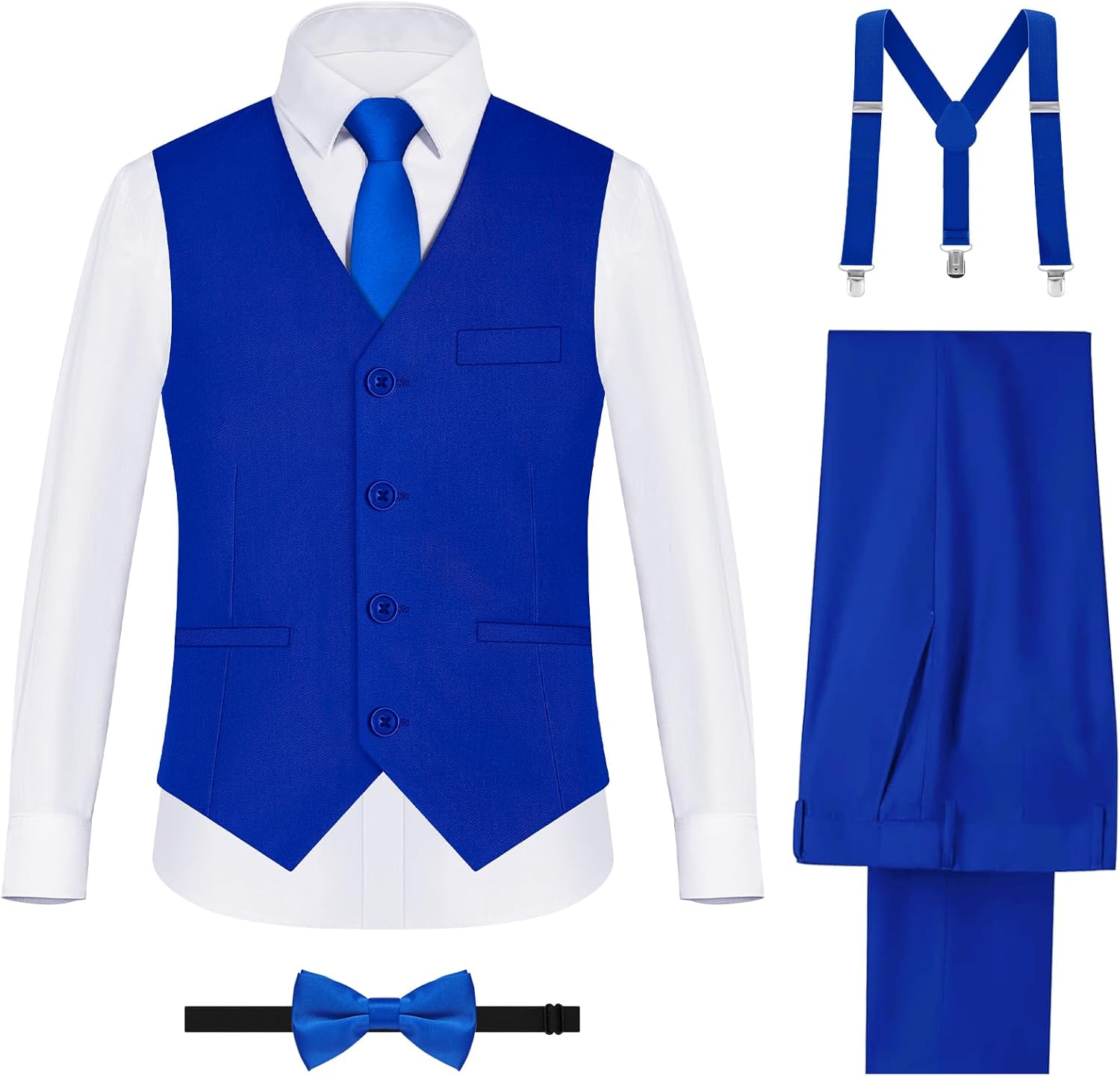 Boys' Formal Suits Set with Suspenders for Every Occasion