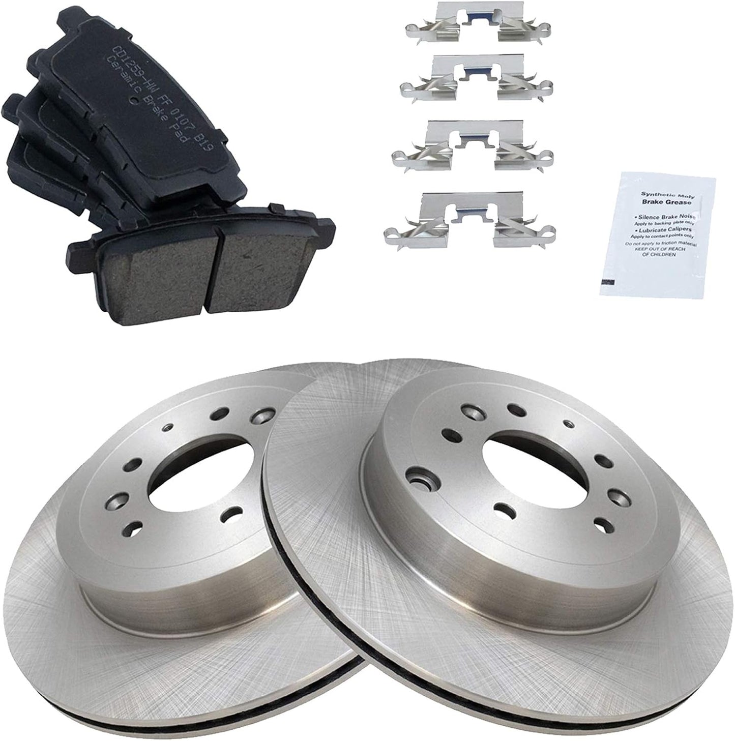 TRQ Rear Brake Pad & Rotor Kit for 2007-2015 Mazda CX-9