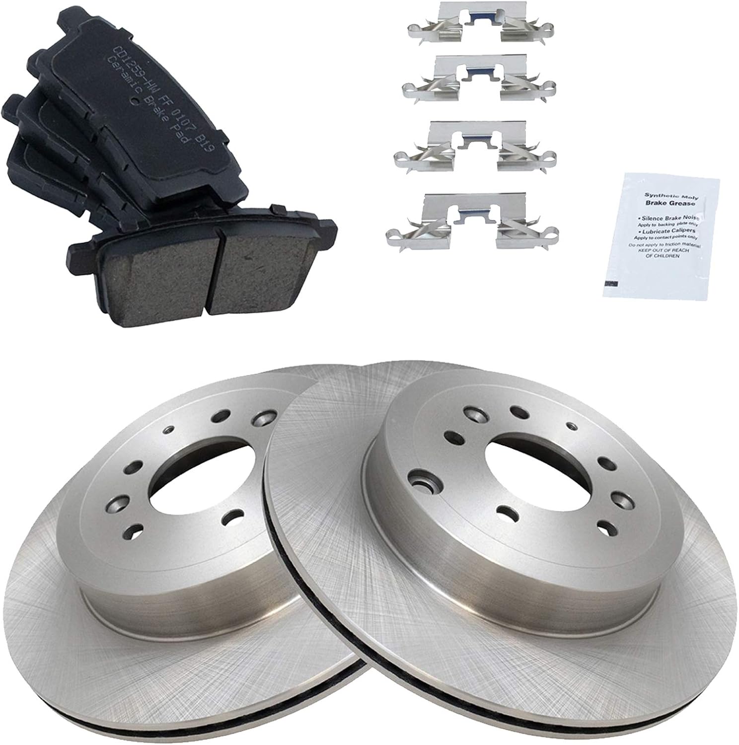 TRQ Rear Brake Pad & Rotor Kit for 2007-2015 Mazda CX-9